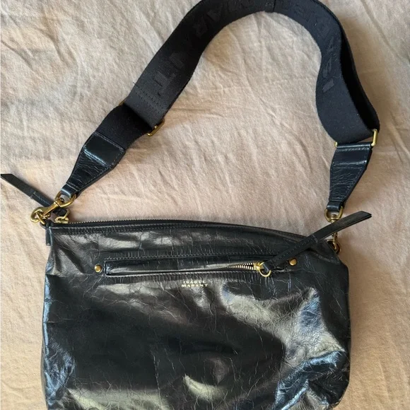 Isabel Marant Croco Shiny Black Crossbody Bag - Picture 10 of 10